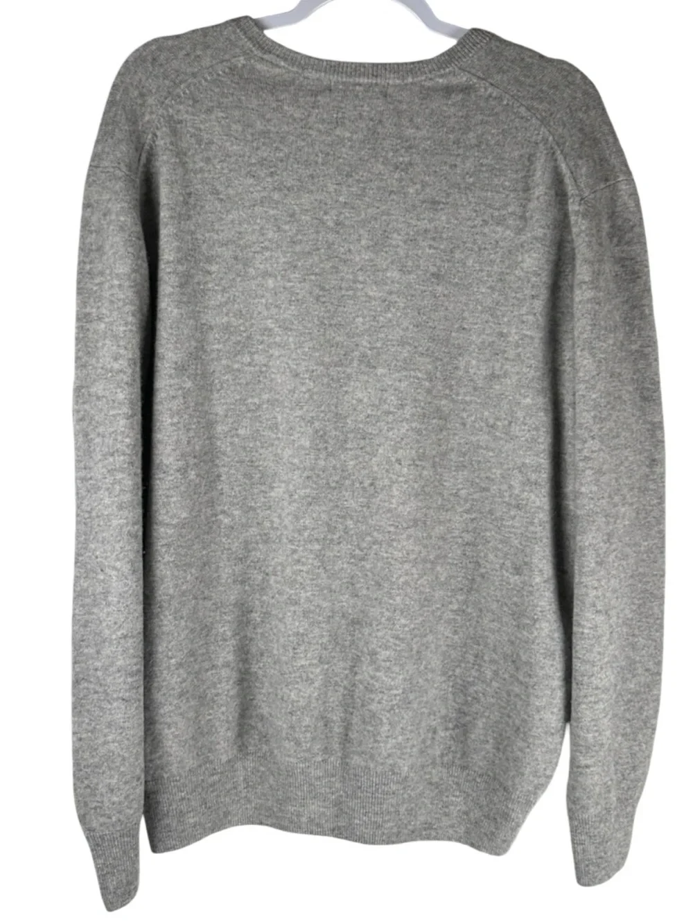 Alan Flusser 100% Cashmere grey v- neck long Sleeve Sweater Men’s Size 2XL